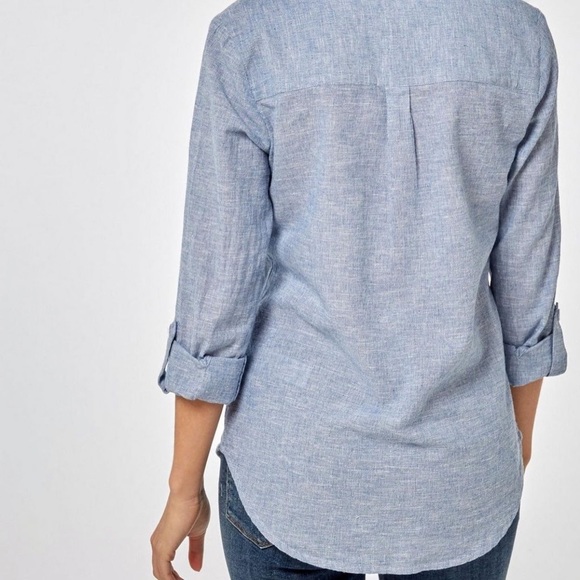 CHAMBRAY SHIRT WITH LINEN - Picture 3 of 3